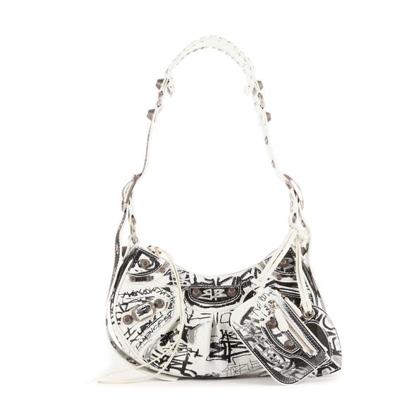 Balenciagaxs Le Cagole White Graffiti Calfskin N - Picture 1 of 10